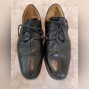 Sandro Moscoloni Mens Black Leather Oxford Dress Shoes Size 10 Split Toe Lace Up